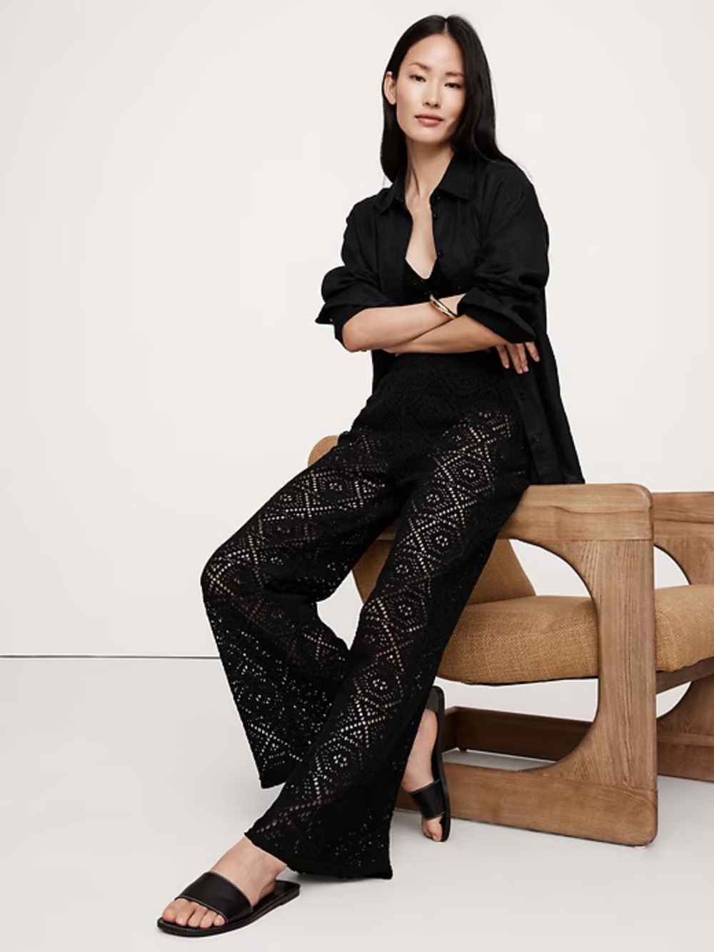 Banana Republic Flared Italian Lace Beach Pant